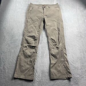 PrAna Halle Original Hiking Pants Women's Size 8 Roll Tab Brown Straight